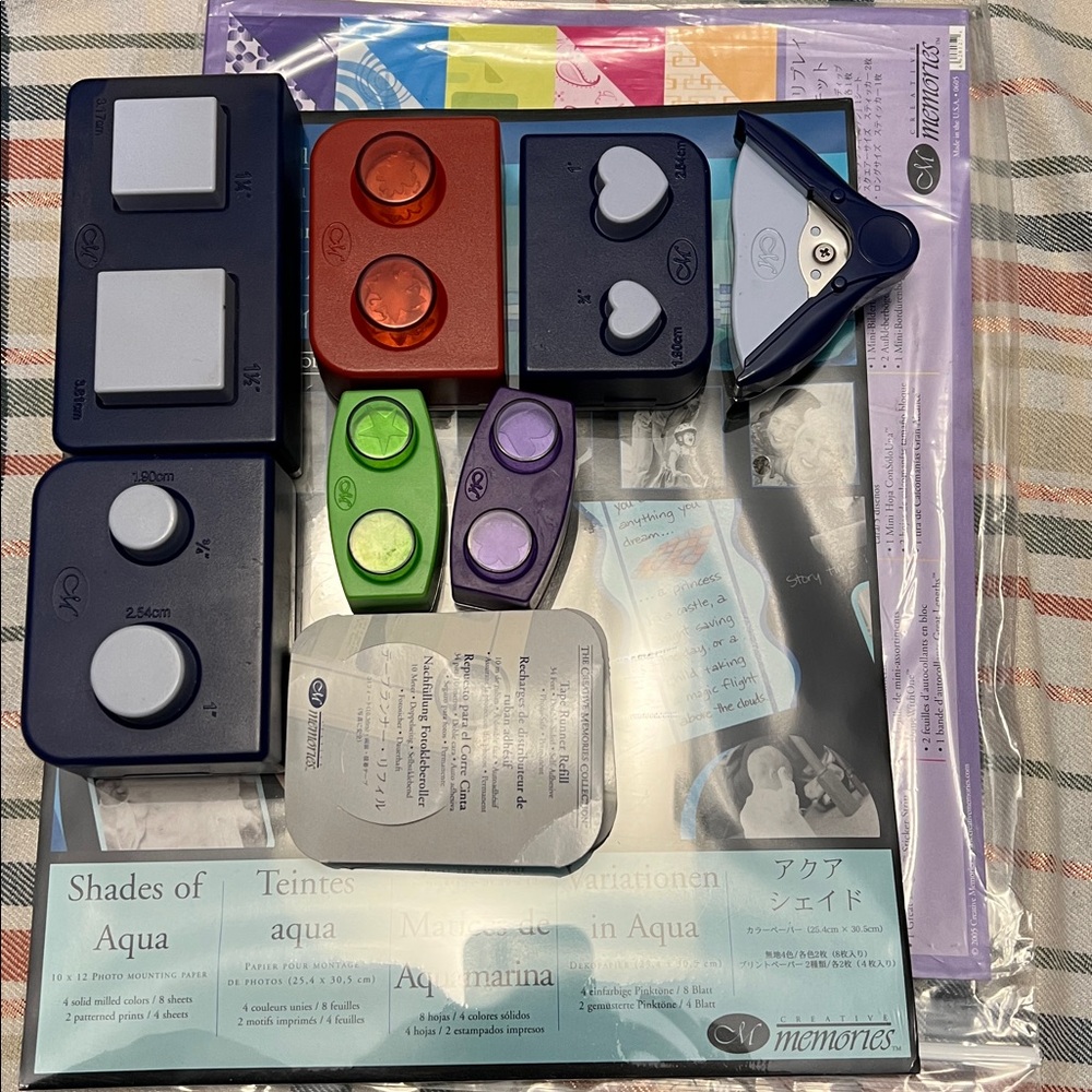 Creative Memories Punch Set - Navy, Red, Green, Purple